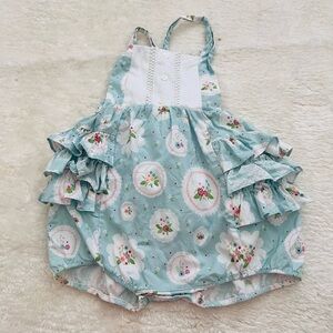 Floral Blue Kids Romper